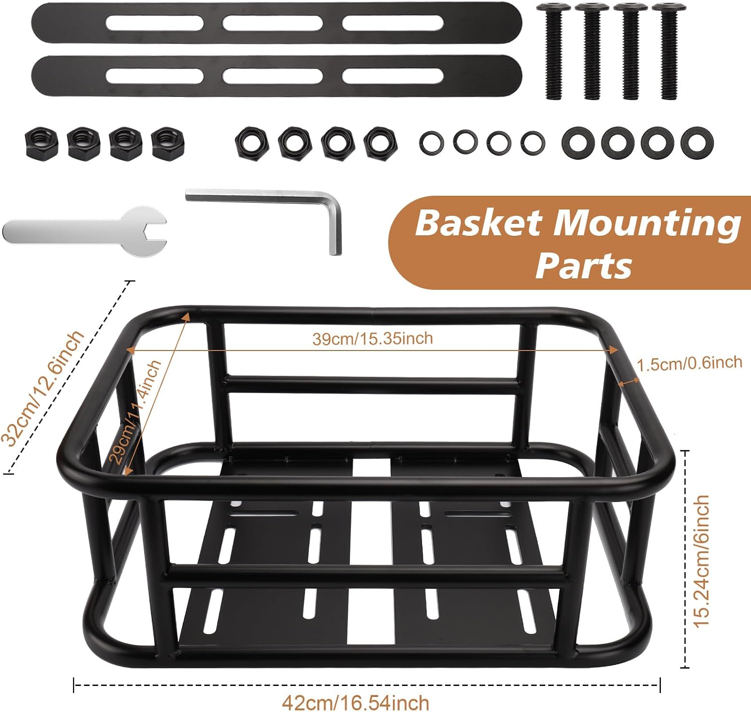 Bike Basket Rear, Bicycle Basket with Liner,Waterproof Cover,Cargo Net, Large Bike Back Baskets, Heavy Duty Rear Bicycle