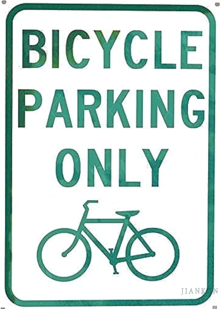 J.DXHYA Tin Signs Funny Metal Sign Bicycle Parking Lot Only for Bicycle Shop Wall Decor Man Cave Bar Plaque Poster for C