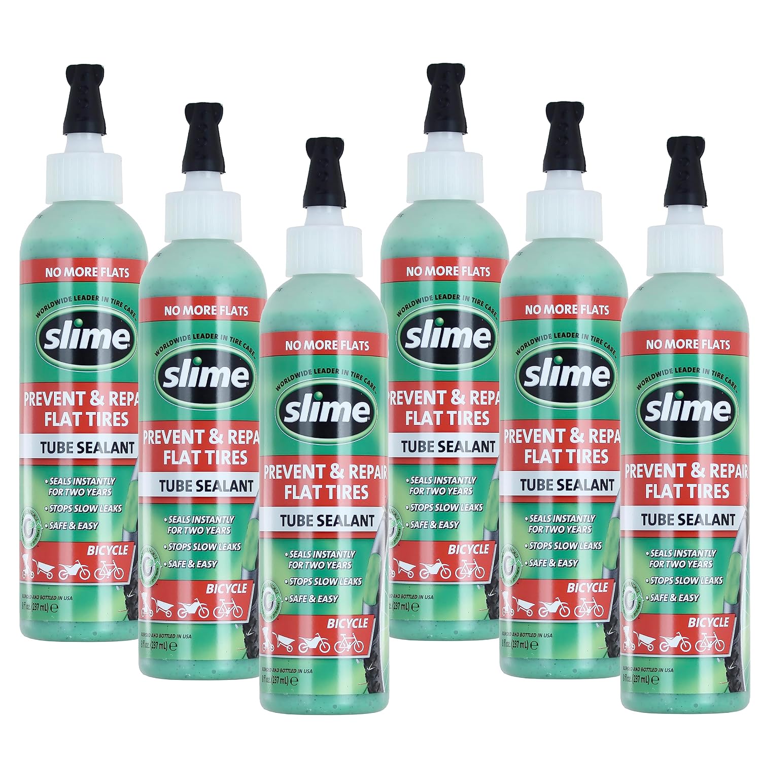 Slime 10003 Bike Tube Puncture Repair Sealant, Prevent and Repair, Suitable for All Bicycles, Non-Toxic, Eco-Friendly, 8